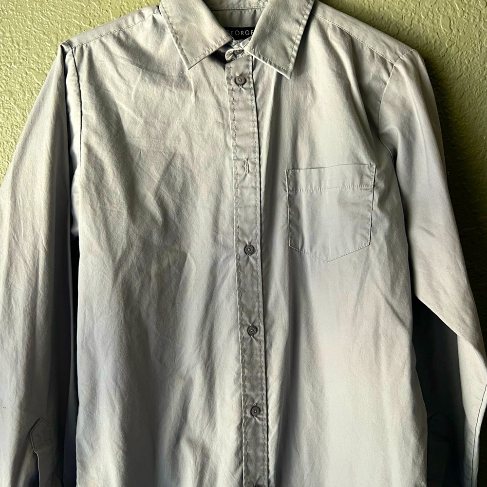 Boys grey/silver George button down dress shirt size 18